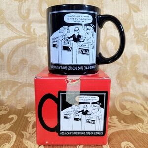 Vintage Funny God Religious Ceramic Novelty Mug w. Box Giftware Carlton Cards